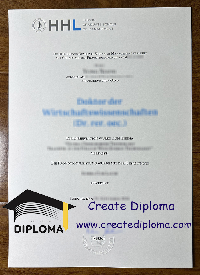 HHL Leipzig Graduate School of Management urkunde