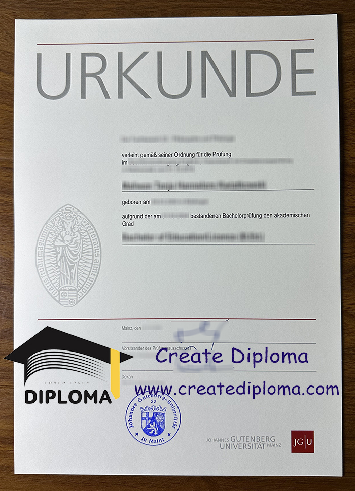 Johannes Gutenberg University Mainz urkunde