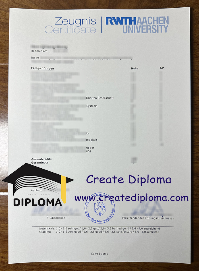 RWTH Aachen University transcript