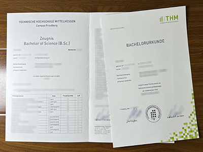 Technische Hochschule Mittelhessen urkunde and zeugnis