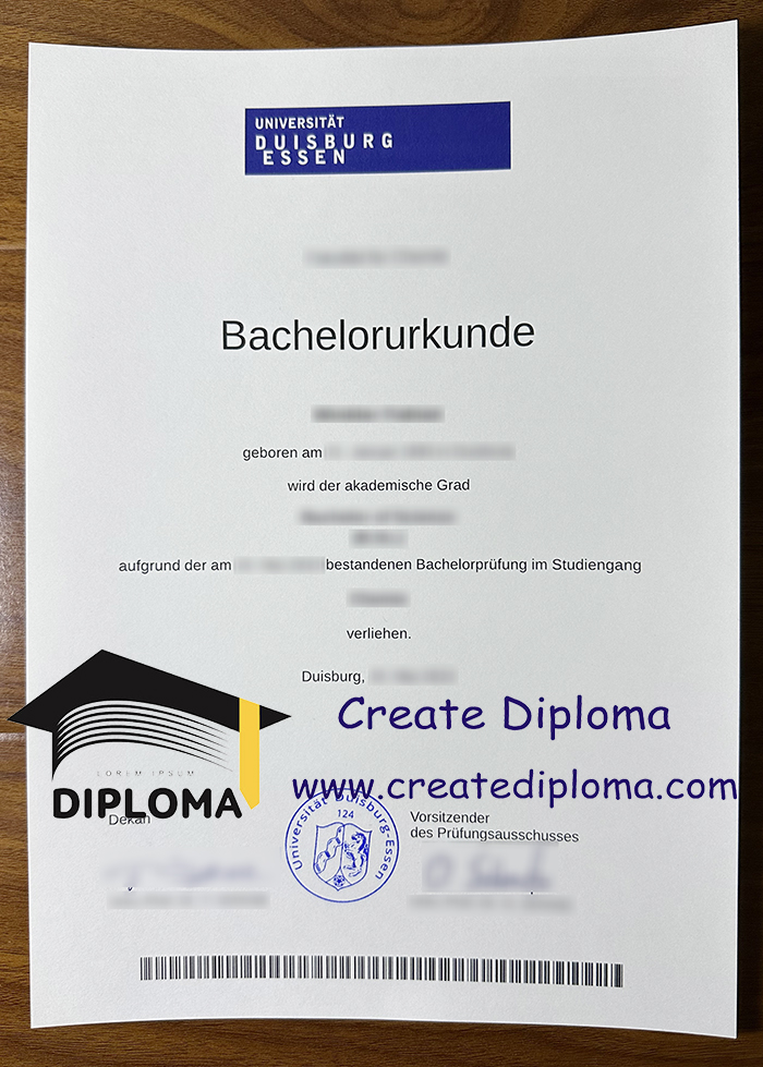 Universität Duisburg-Essen urkunde