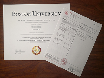 Boston University diploma and transcript