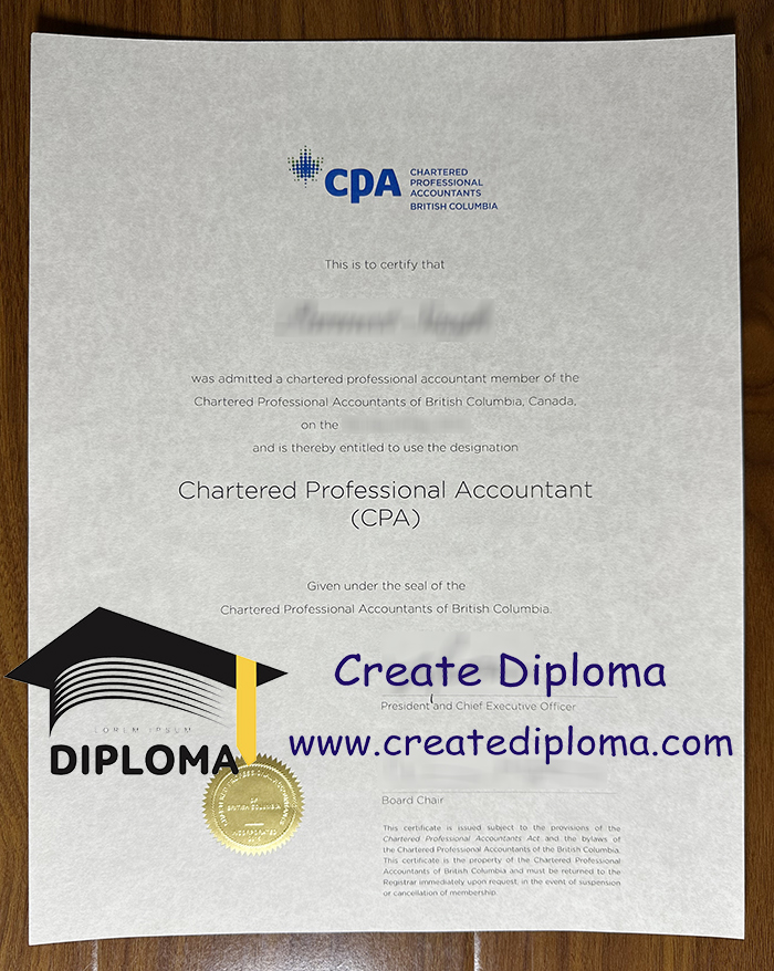 British Columbia CPA certificate