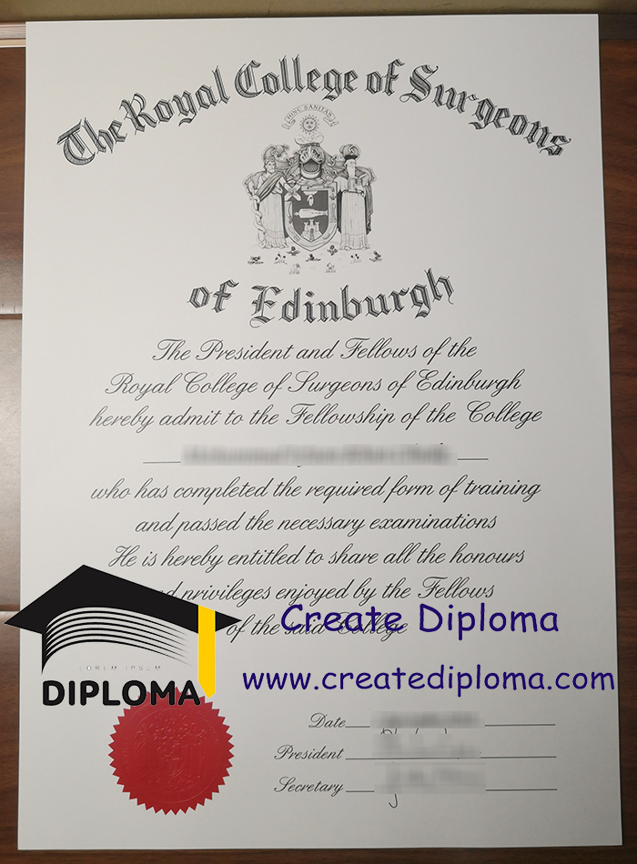 Royal College of Surgeons of Edinburgh certificate