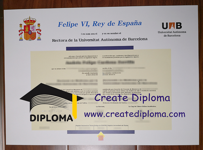 Universidad Autónoma de Barcelona diploma