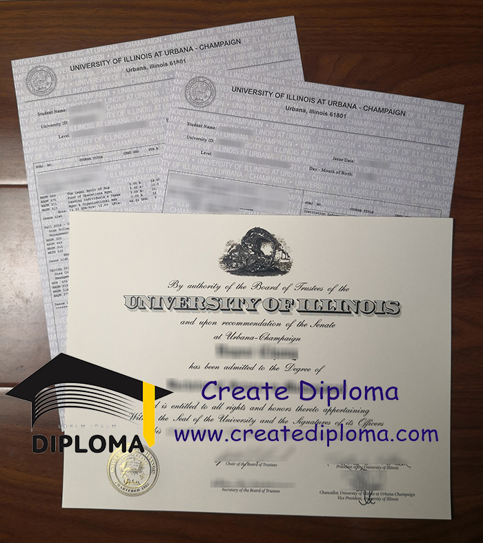 University of Illinois diploma and transcript