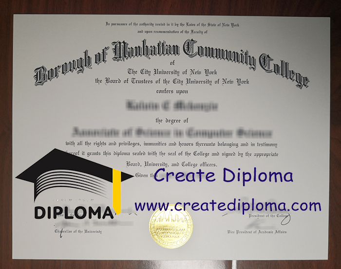 Borough of Manhattan Community College diploma
