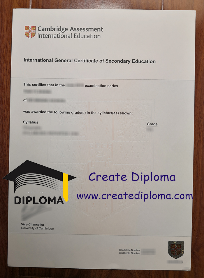 Cambridge IGCSE certificate
