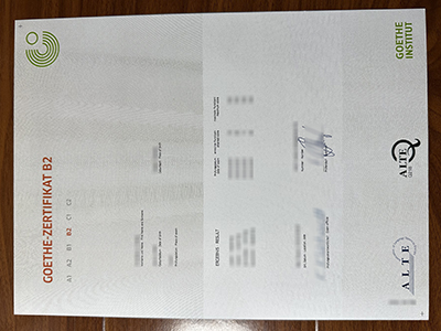 Goethe-Zertifikat B2 certificate