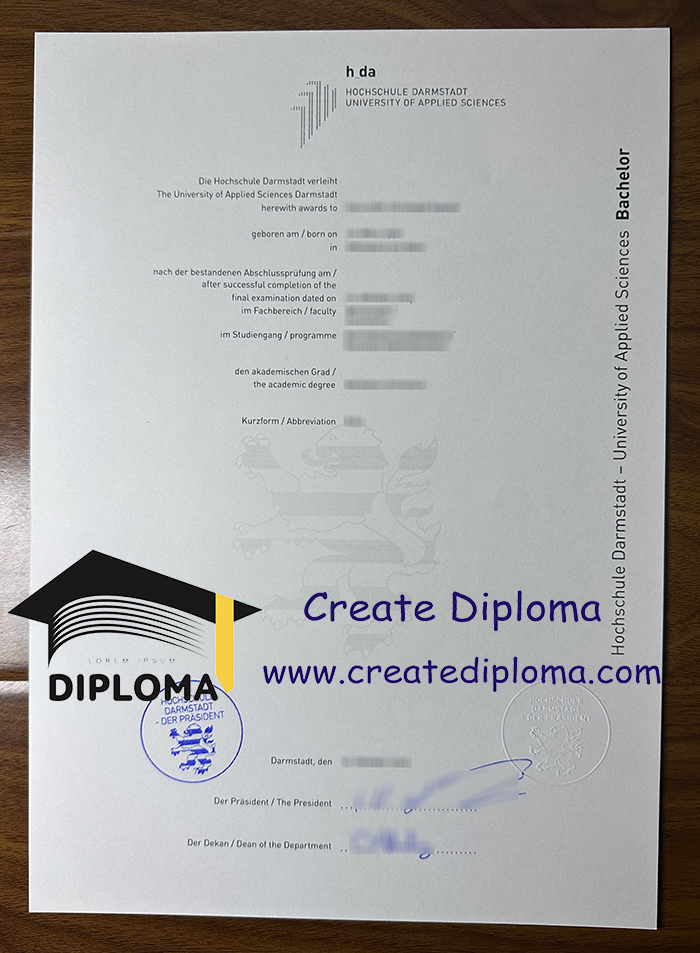Hochschule Darmstadt urkunde