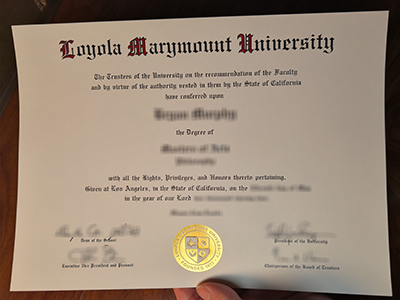 Loyola Marymount University diploma