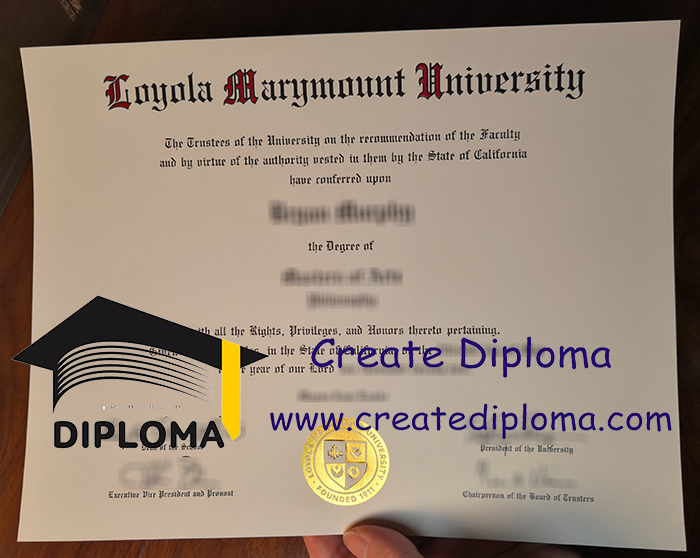 Loyola Marymount University diploma