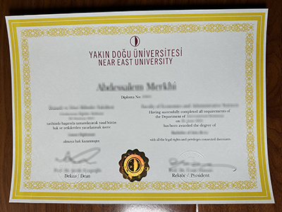 Near East University diploma