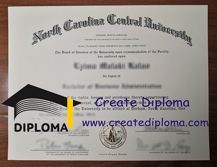 North Carolina Central University diploma