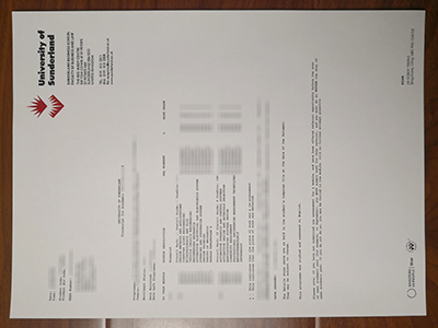 University of Sunderland transcript