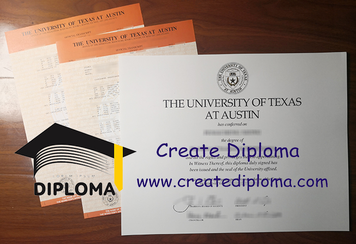 University of Texas at Austin diploma and transcript