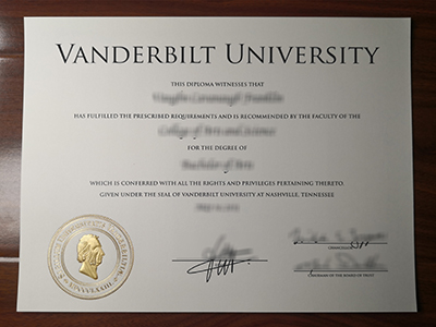 Vanderbilt University diploma