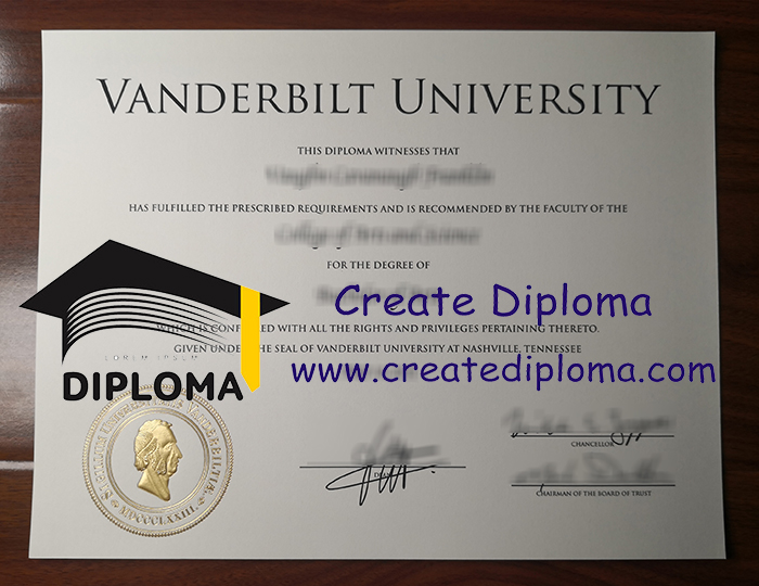 Vanderbilt University diploma