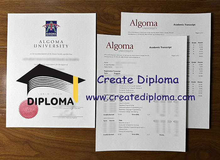 Algoma University diploma and transcript