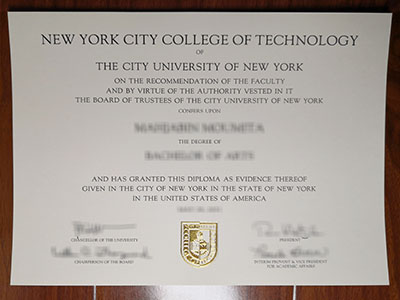 New York City College of Technology diploma