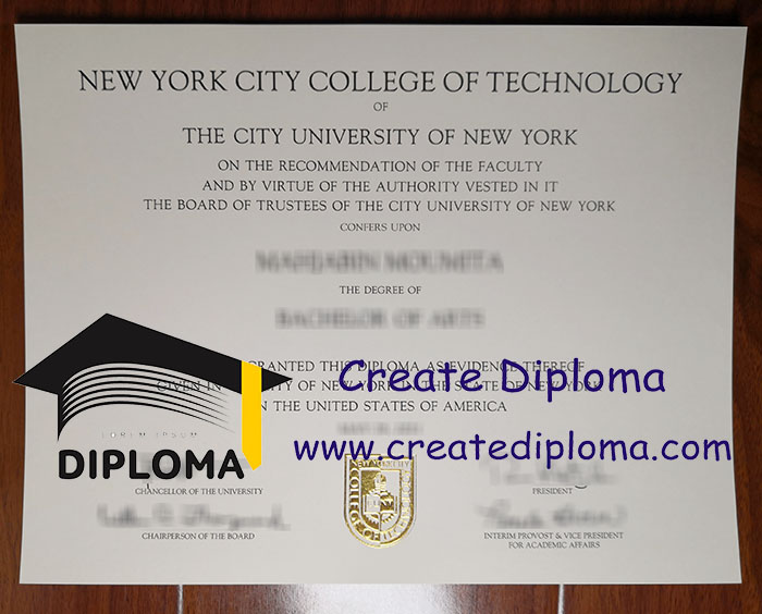 New York City College of Technology diploma