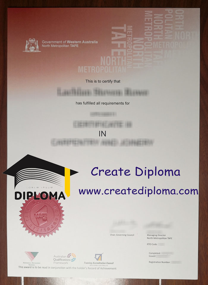 North Metropolitan TAFE certificate