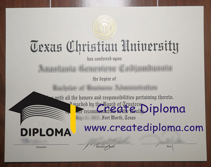 Texas Christian University diploma
