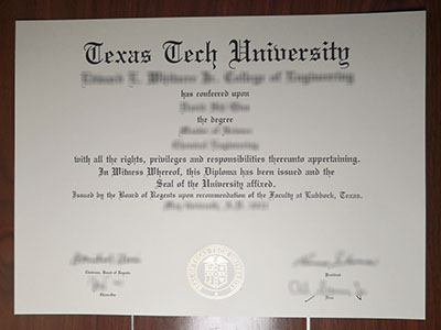 Texas Tech University diploma