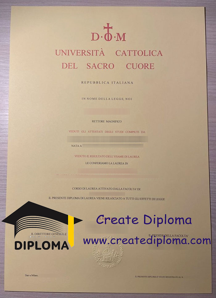 Università Cattolica del Sacro Cuore diploma