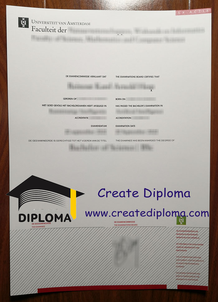 Universiteit van Amsterdam diploma
