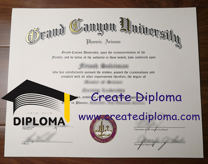 Grand Canyon University diploma