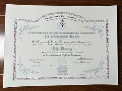 Le Cordon Bleu diploma