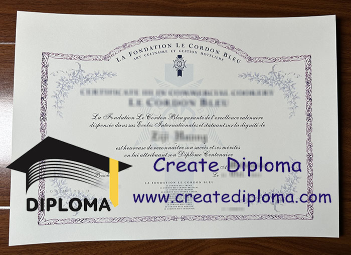 Le Cordon Bleu diploma