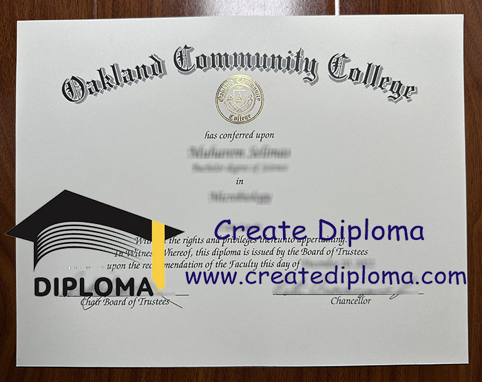 Oakland Community College diploma