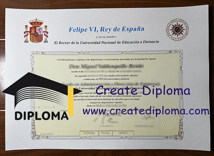 Universidad Nacional de Educación a Distancia diploma