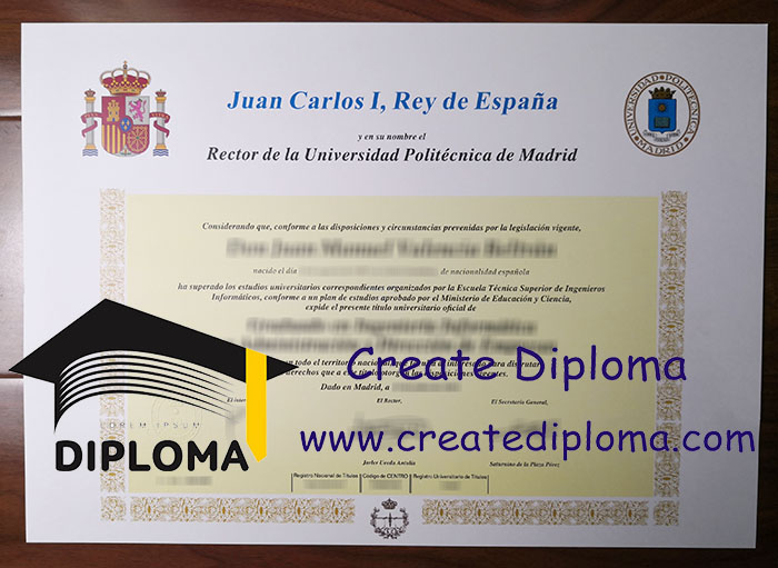 Universidad Politécnica de Madrid diploma