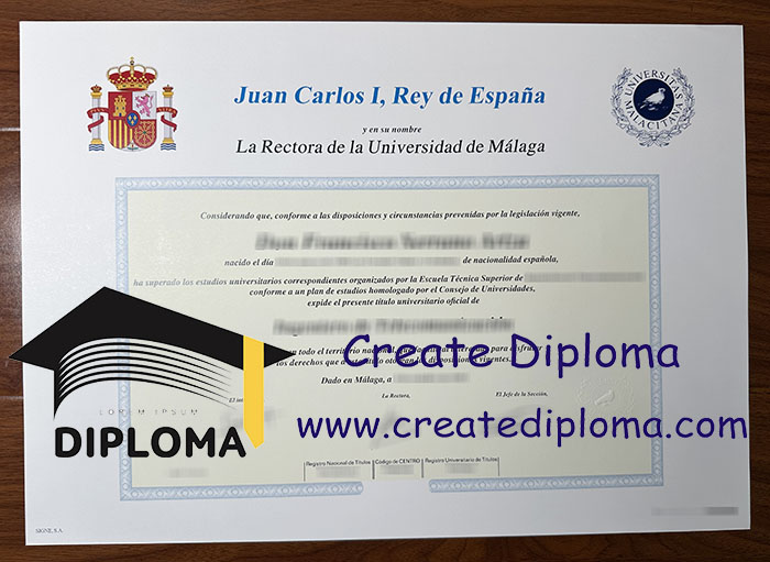 Universidad de Málaga diploma