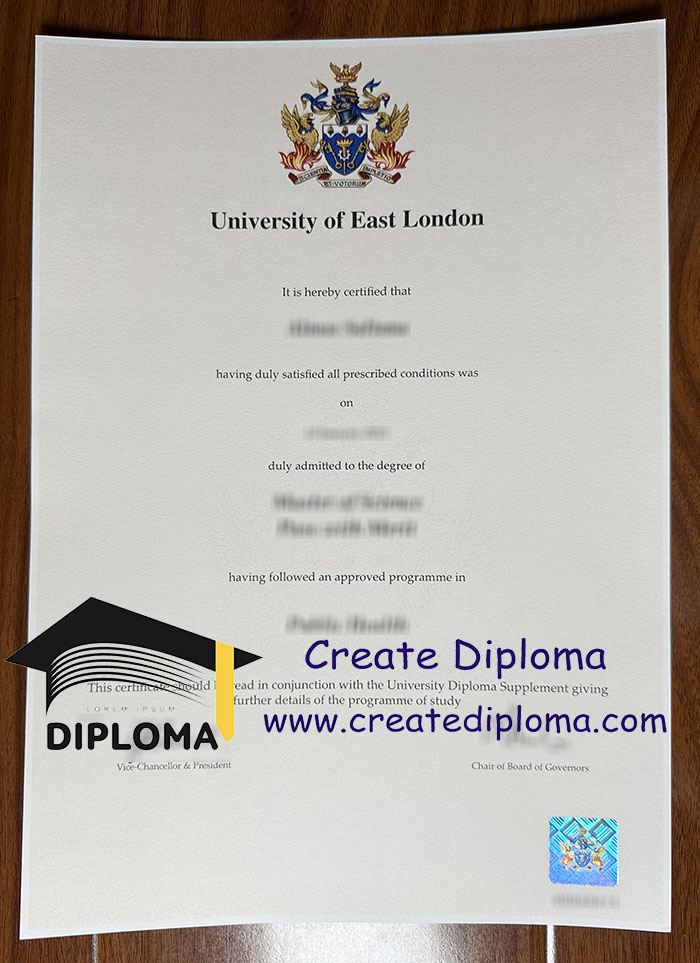 University of East London diploma