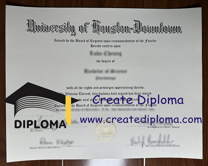 University of Houston-Downtown diploma