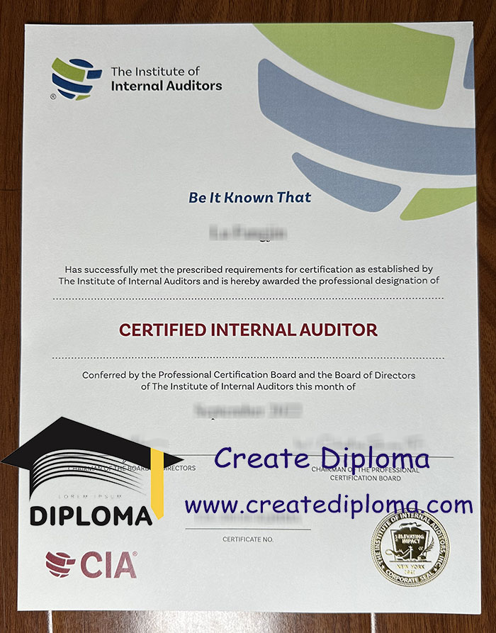 Certified Internal Auditor (CIA) certificate