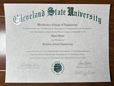 Cleveland State University diploma
