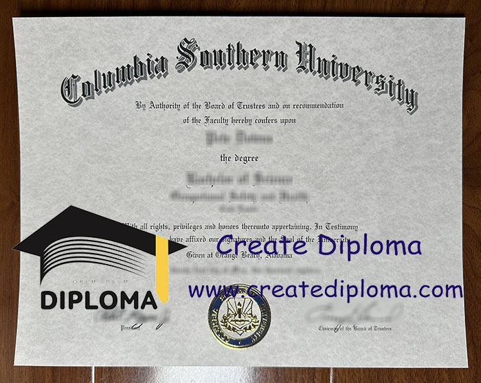 Columbia Southern University diploma