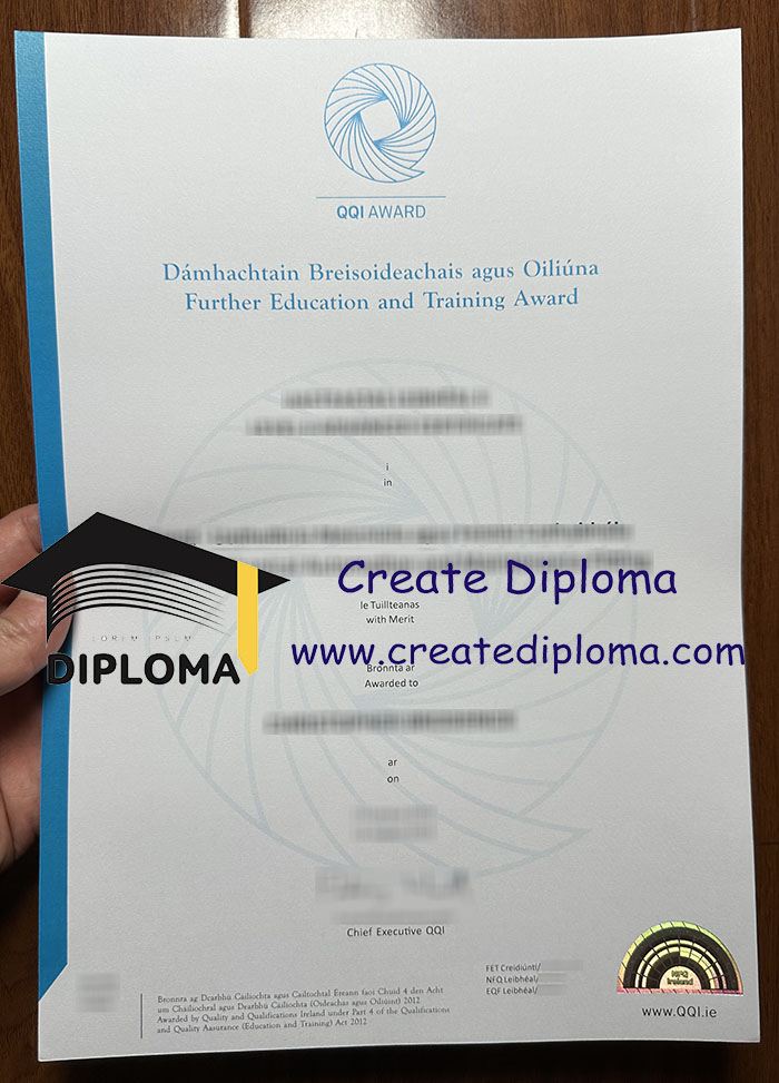 QQI Award certificate