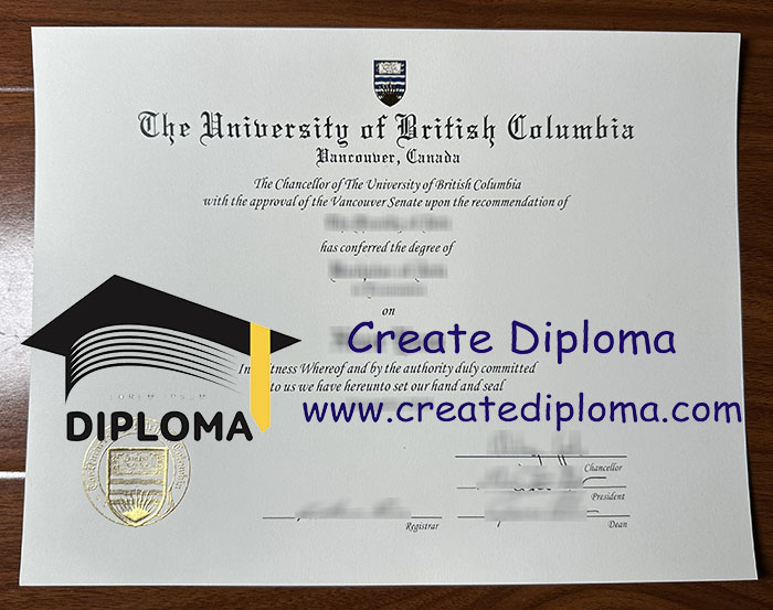 University of British Columbia diploma