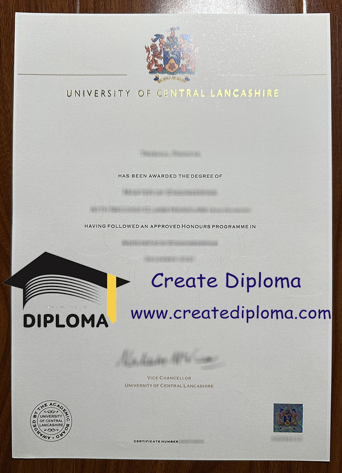 University of Central Lancashire diploma