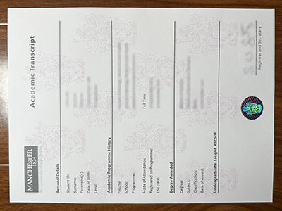 University of Manchester transcript