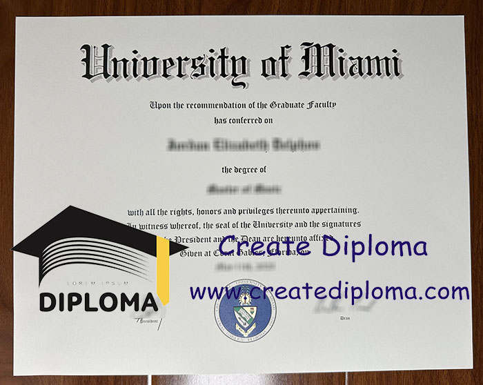 University of Miami diploma