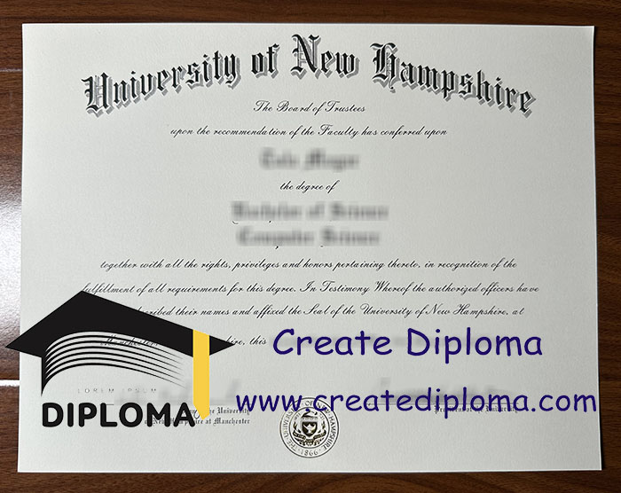 University of New Hampshire diploma