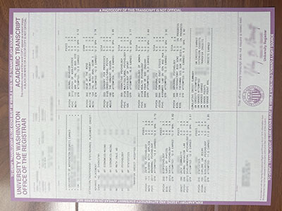 University of Washington transcript